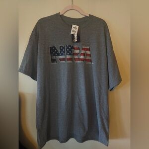 NWT NRA Flag Logo National Rifle Association Men's Tee Size 2XL Patriotic USA
